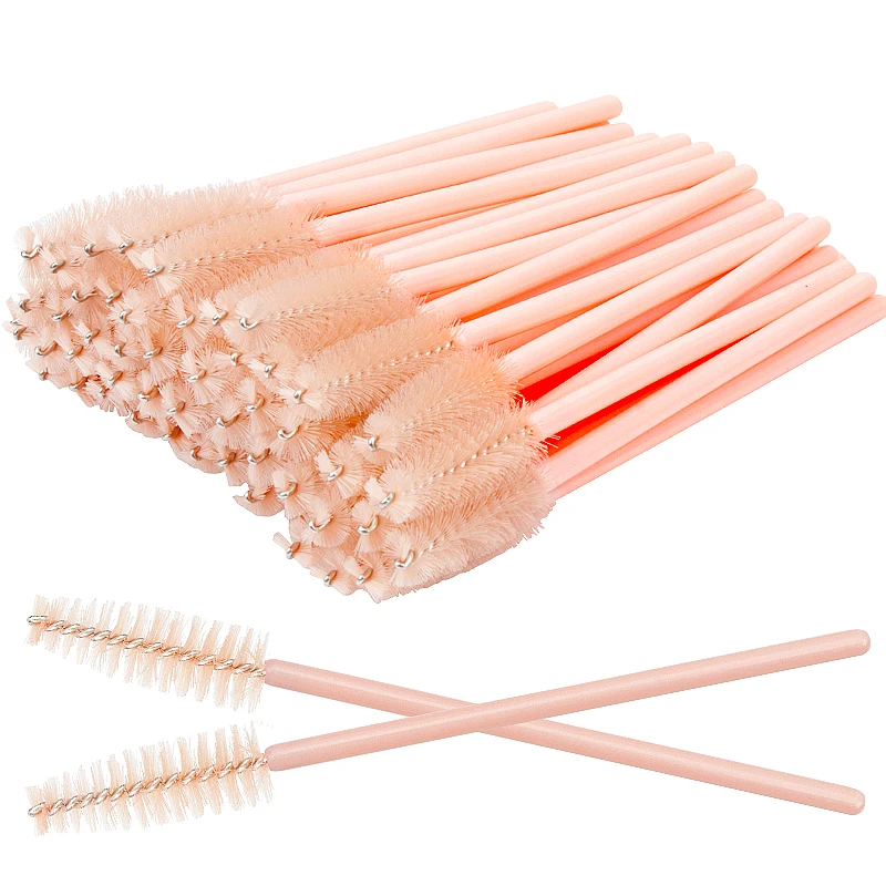 Top Trends: 50pcs Disposable Nylon Mascara Wand Applicator Eyelash Brushes For Eyelash Extension Women Makeup Brush Tools Shoppable Styles