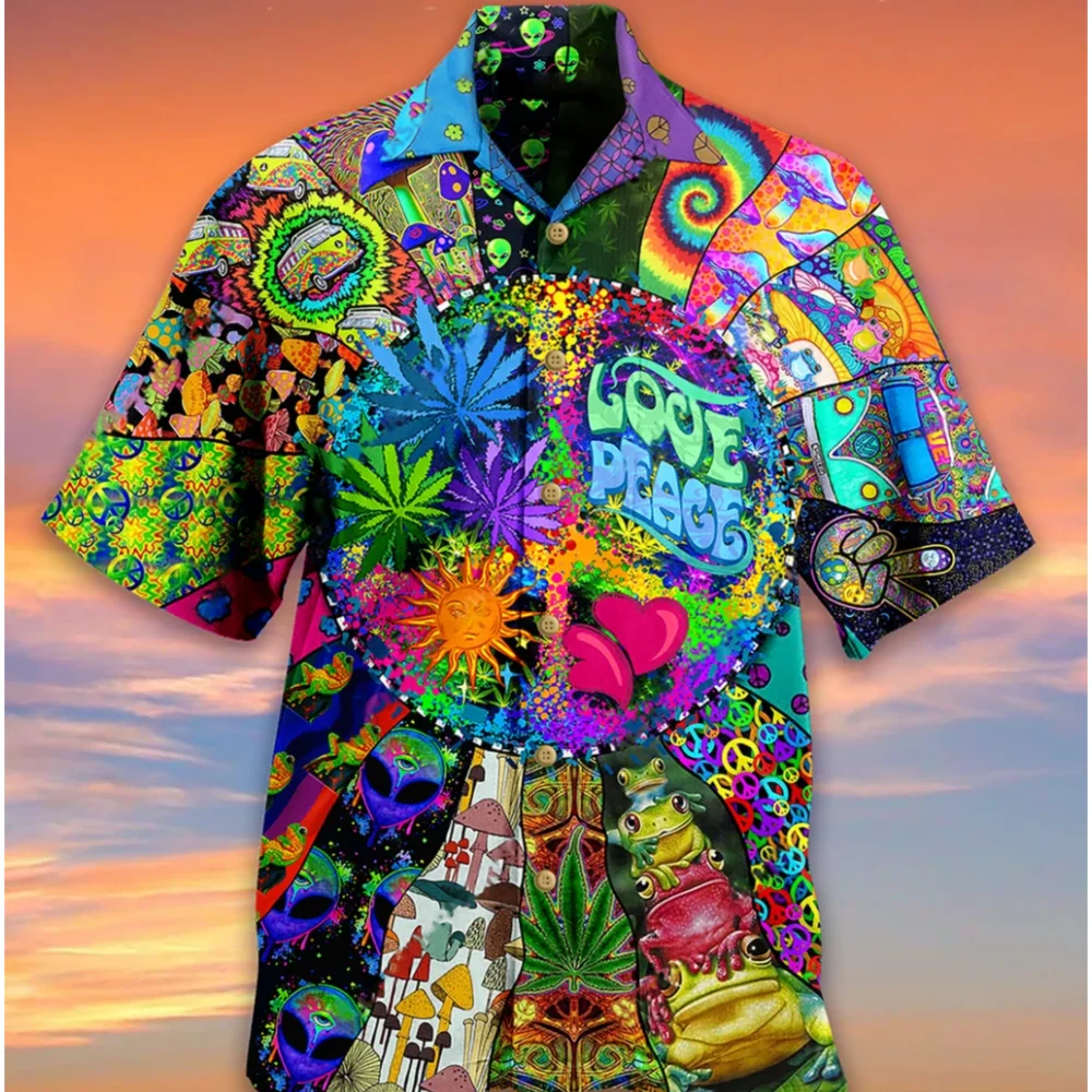 Top Trends: New Hawaiian Shirts Foe Men Colorful Mushroom Short Sleeve Button Up Cartoon Shirts Summer Oversize For Men Women 5xl Shoppable Styles