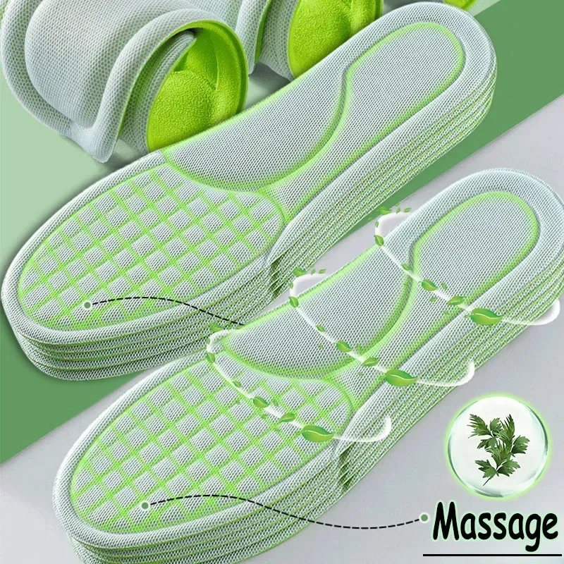 Top Trends: 1 / 5pairs Massage Memory Foam Insoles For Sport Running Shoes Sole Breathable Cushion Pads Nano Deodorization Feet Insoles New Shoppable Styles