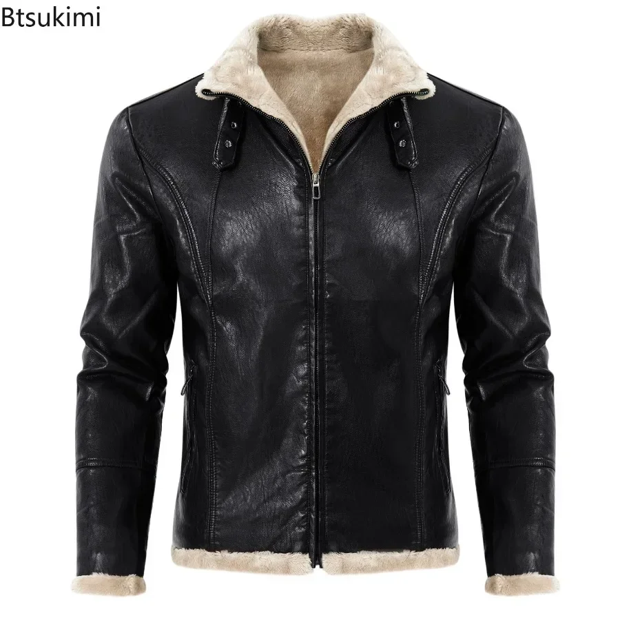 Top Trends: 2024 Men's Thick Warm Leather Jacket Solid Autumn Winter Fashion Jacket Coat Oversized Fur Integrated Coat Jacket Men Clothing Shoppable Styles