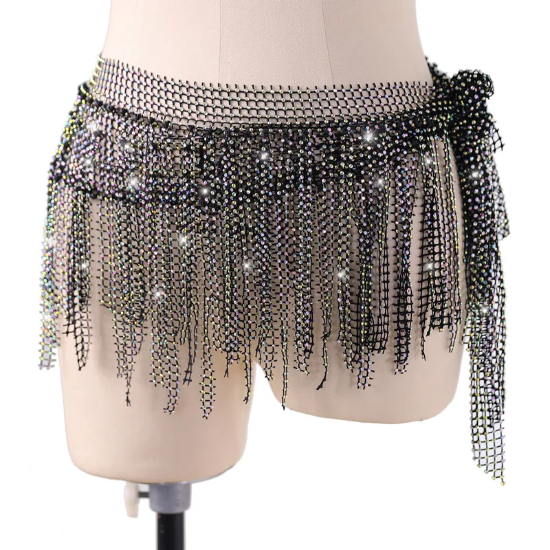 Top Trends: Belly Dance Hip Multilayer Rhinestone Dance Accessories Scarf Belt Handmade Diamond Hip Scarf Beginner Tassel Waist Chain Shoppable Styles