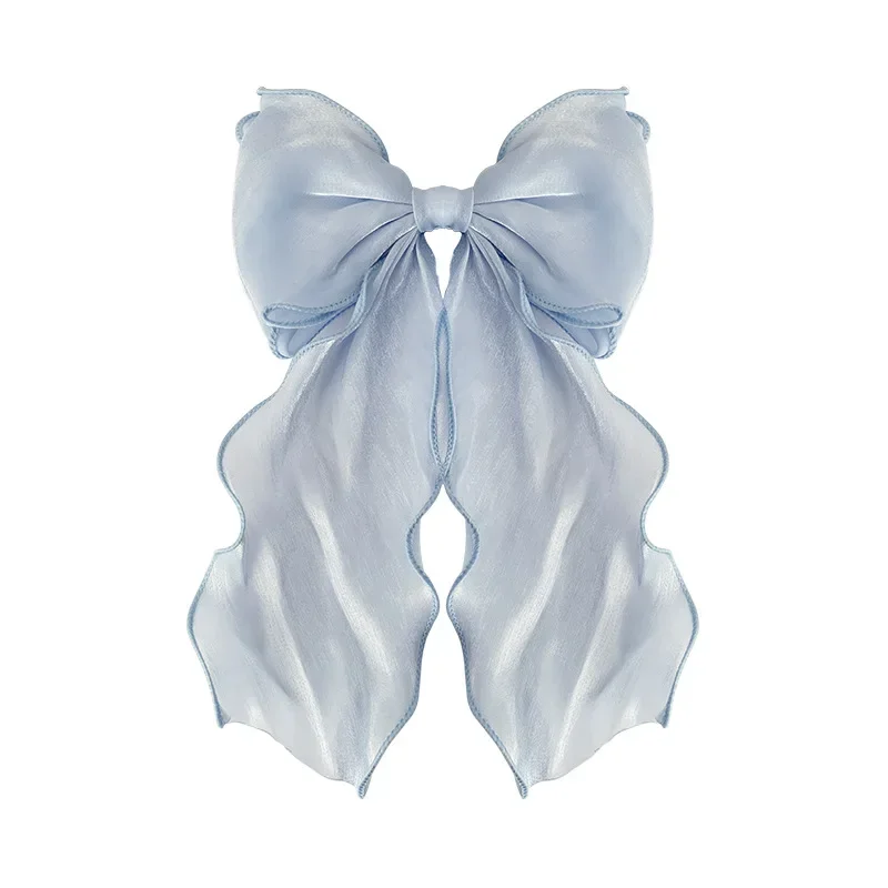 Top Trends: Korean Spring New Metal Chiffon Big Bow Spring Clip Holiday Party Elegant Hair Clip Women's Creative Fashion Hair Accessories Shoppable Styles - Image 6