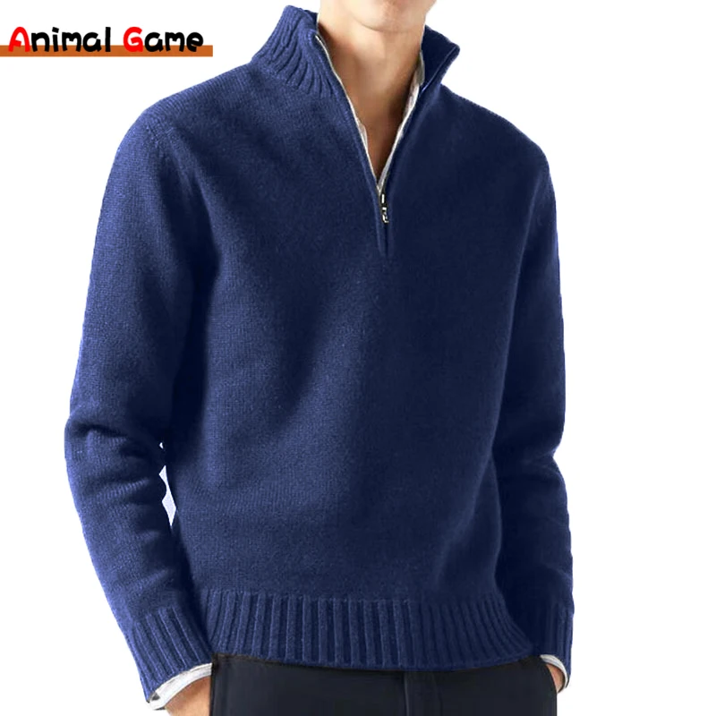 Top Trends: Winter Men Turtlenecks Half Zipper Sweaters Knitwear Spring Pullovers Solid Color Long Sleeved Tops Male Casual Daily Warm Coats Shoppable Styles