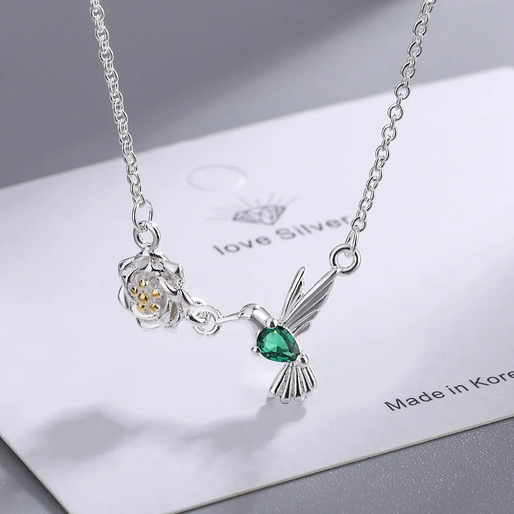 Top Trends: 925 Sterling Silver Flower Bird Necklaces For Women 45 Inch Chains Fashion Wedding Luxury Quality Jewelry GaaBou Jewellery Shoppable Styles