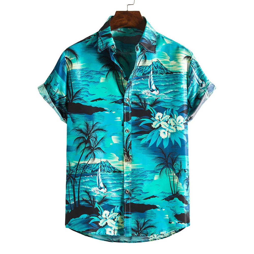 Top Trends: Hawaiian Mens Coconut Casual Colorful Floral Shirt Printed Fashion Vacation Beachwear Streetwear Short Sleeve Plus Size Shoppable Styles