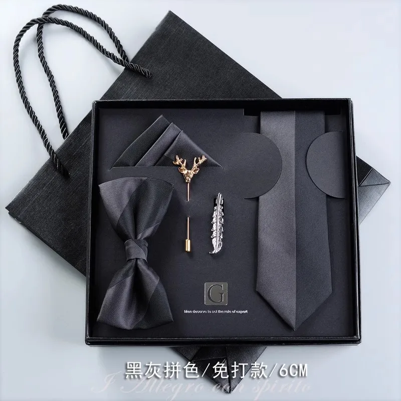 Top Trends: Tie Men's Dress Casual 6CM Zipper Tie Gift Box Set Korean Version Valentine's Day Birthday Gift For Boys Shoppable Styles