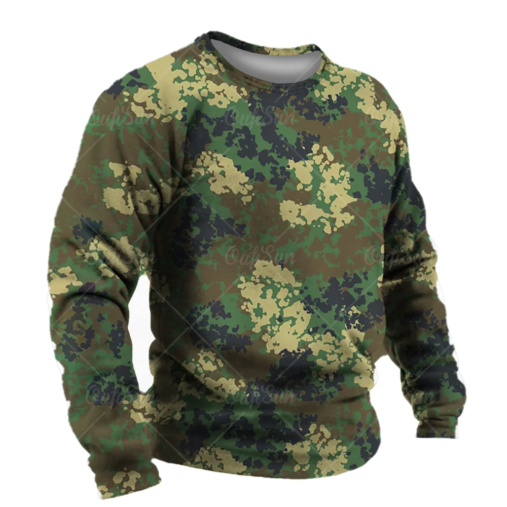 Top Trends: 2023 New Men's Camouflage T-Shirt Cotton 3D Print Oversized Long Sleeve Top Veteran Clothing Camouflage Casual For Men Shirt Tee Shoppable Styles