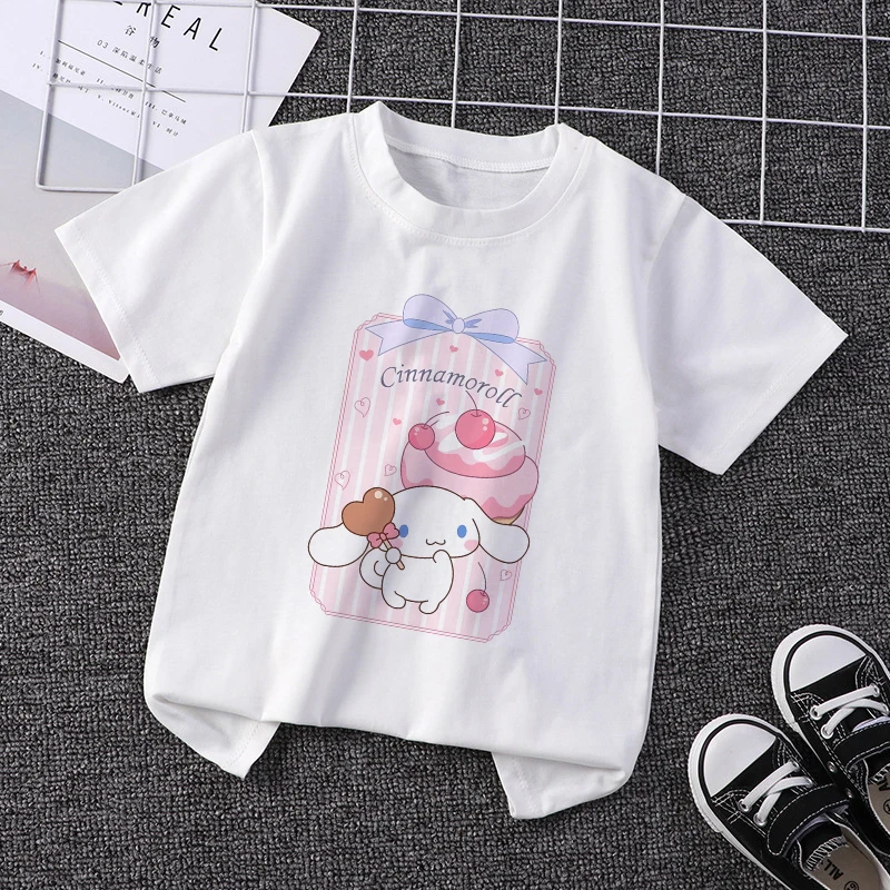 Top Trends: Sanrio Cinnamoroll Clothing For Girls Children T-shirt Kawaii T Shirt Hello Kitty Cartoons Casual Clothes Anime Tee Kid Boy Tops Shoppable Styles