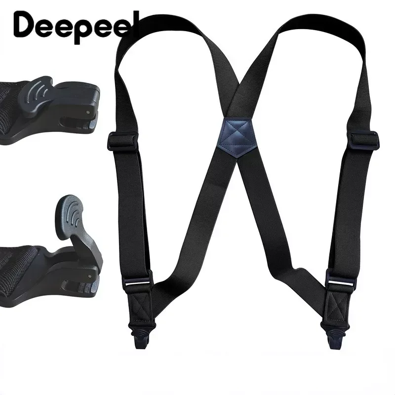 Top Trends: Deepeel 3.8*125cm Fashion Men Suspenders Adult 2 Clips Side Plastic Braces Strap For Belt Shirt Pants Suspender Male Jockstrap Shoppable Styles