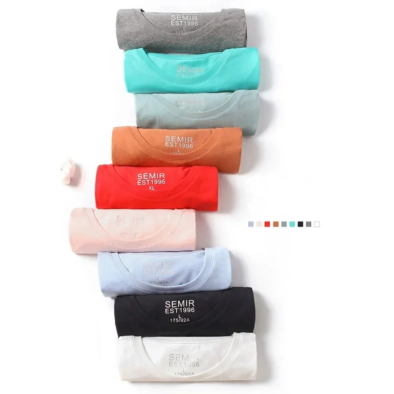 Top Trends: SEMIR Summer Cotton T Shirts Men 2023 Simple O Neck Stretch Solid New Tops Clothing Casual Tshirt Man Streetwear Cool Tee Shirts Shoppable Styles