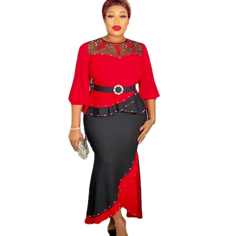 Top Trends: 2 Piece Skirt Sets African Dresses For Women Nigeria Turkey Africa Clothes Office Lady Dress Dashiki Ladies Ankara Female Dress Shoppable Styles