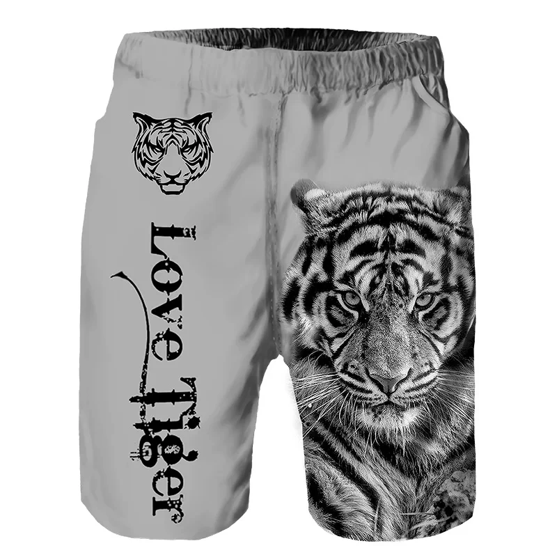 Top Trends: 2024 Summer New Men Beach Shorts Casual Cool Animal 3d Print Tiger Short Pants Running Trunks Breathable Men Pockets Swimwear Shoppable Styles