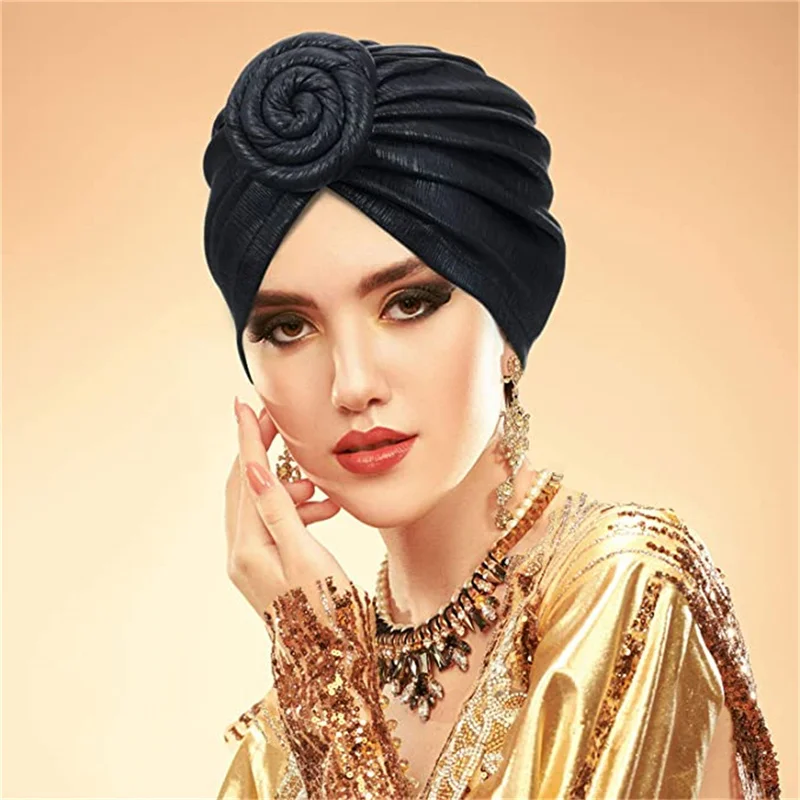 Top Trends: Shining Knotted Donut Turban Caps For Women Headband Hijab Bonnet Muslim Headwear Female Head Wraps Lady Hair Loss Chemo Cap Shoppable Styles