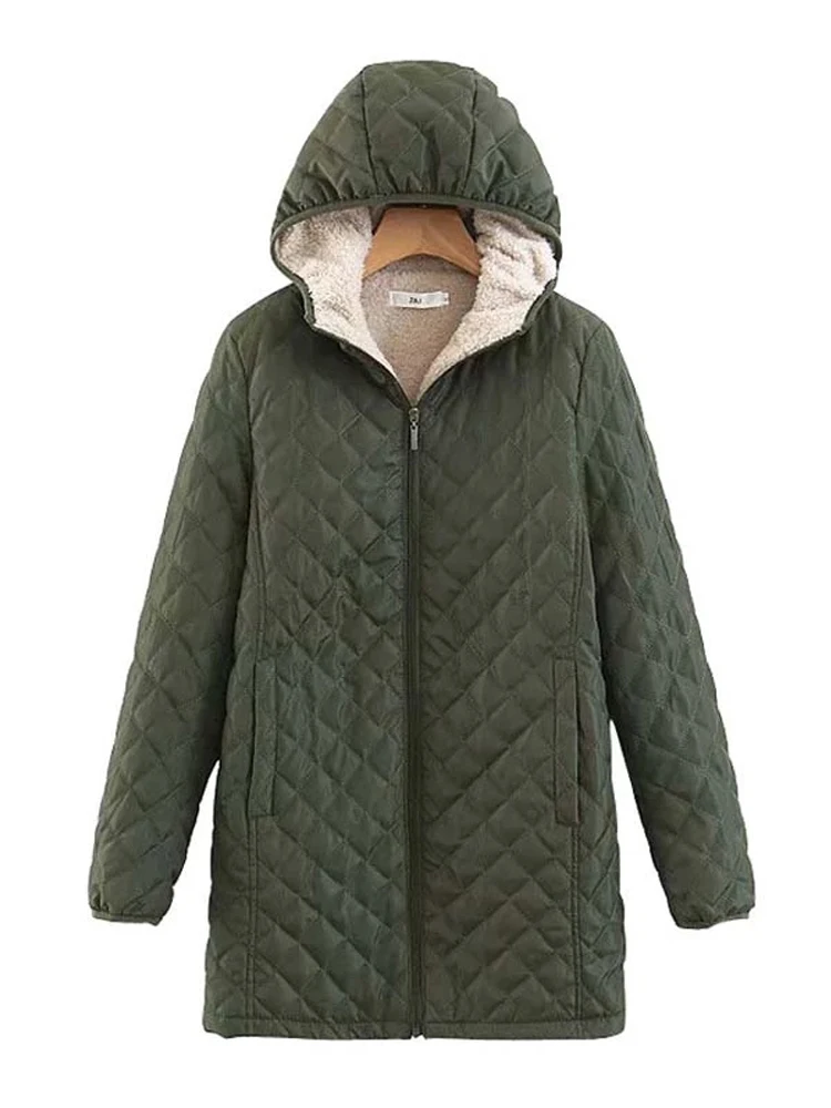 Top Trends: Women Winter Clothes Hooded Ladies Quilted Coats Elegant Fashion Cotton Padded Long Parkas Thick Warm Velvet Jackets Outerwear Shoppable Styles