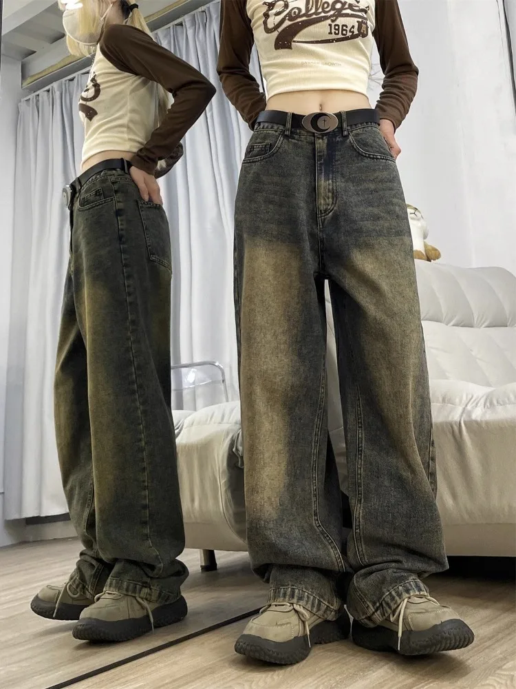 Top Trends: HOUZHOU 90s Vintage Distressed Jeans Women Grunge Y2k Baggy Boyfriend Jeans Hippie Korean Streetwear High Waist Wide Denim Pants Shoppable Styles