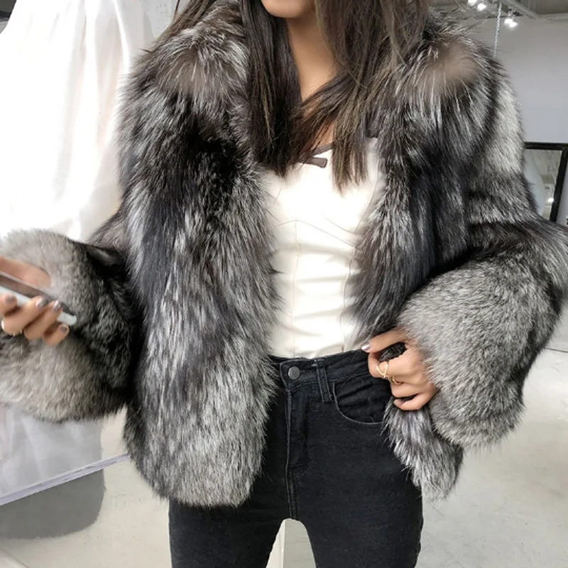 Top Trends: Luxury Chic Long Sleeve New 2023 Fur Coat Women Faux Fox Fur Coat Autumn Winter Thickened Warm Short Tops Fur Jacket Shoppable Styles