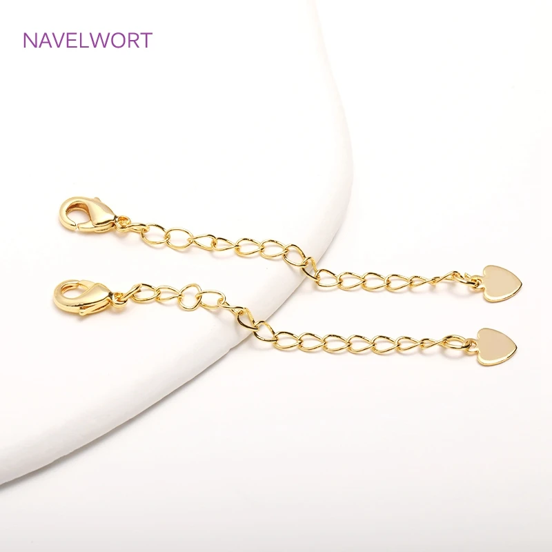 Top Trends: 14K Gold Plated Lobster Claw Clasps With Extender Chain Brass Metal Extension Extended Lobster Tail Chains Clasps Connectors Shoppable Styles