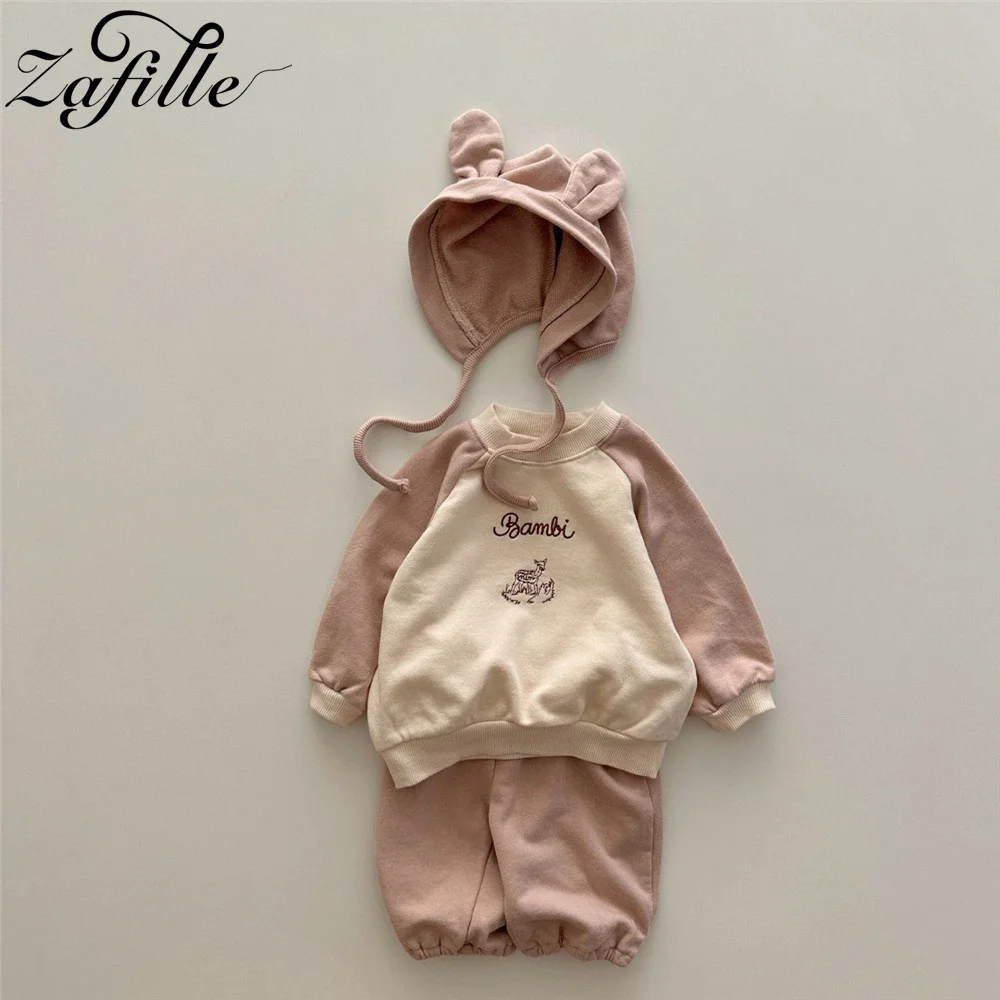 Top Trends: ZAFILLE Deer Embroidery Baby Winter Clothes Set Twins Matching Outfits Bodysuit+ Pants With Hat Party Boys Costume Girls Suits Shoppable Styles - Image 3