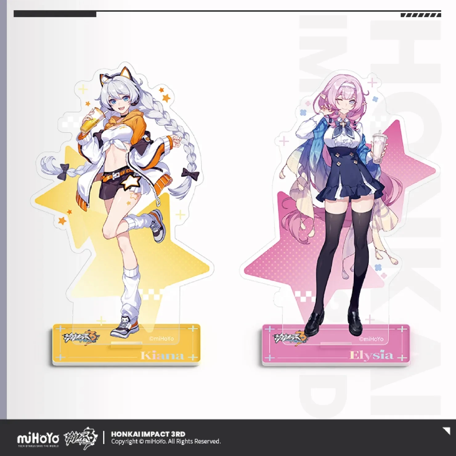 Top Trends: Genuine Game Honkai Impact 3rd X COCO Joint Elysia Kiana Accessories Anime Cosplay Acrylic Stand Laser Tickets Q Figure Gifts Shoppable Styles