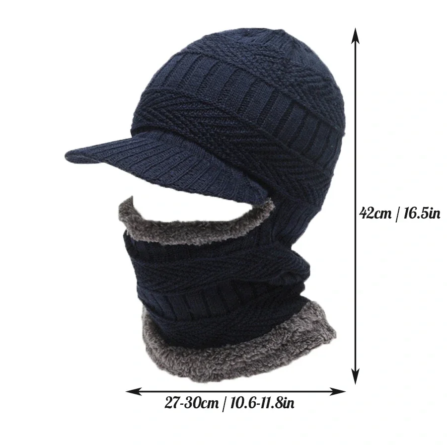 Top Trends: Knitted Visor Winter Hat Thicken Warm Earmuffs Skullies Beanies For Men Women Wool Scarf Caps Cycling Ski Mask Balaclava Bonnet Shoppable Styles - Image 6