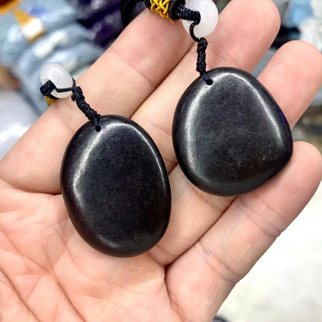 Top Trends: Natural Russian Shungite Necklace Healing Gemstone Energy Pendant DIY Jewelry For Woman For Man For Gift Wholesale Shoppable Styles