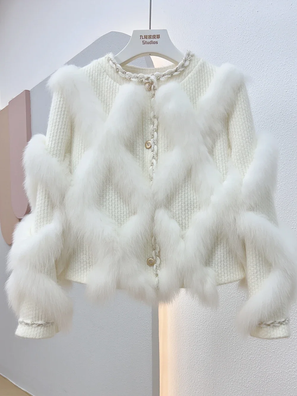 Top Trends: Autumn Winter Short Real Fox Fur Coat Woolen Splicing Imported Female 2023 O-neck Long Sleeve Fashion Slim Fur Jackets For Women Shoppable Styles