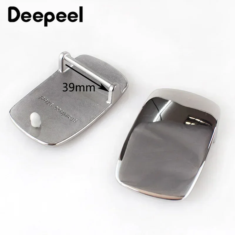 Top Trends: 1Pc Deepeel 39mm Stainless Steel Belt Buckle Metal Brushed Smooth For Men's Waistband Head DIY Jeans Accessories Leather Craft Shoppable Styles - Image 2