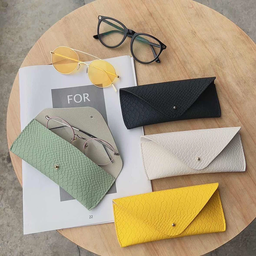 Top Trends: Glasses Case Soft PU Leather Eye Glasses Box Reading Glasses Case Eyewear Holder Sunglasses Storage Solid Color Portable Shoppable Styles