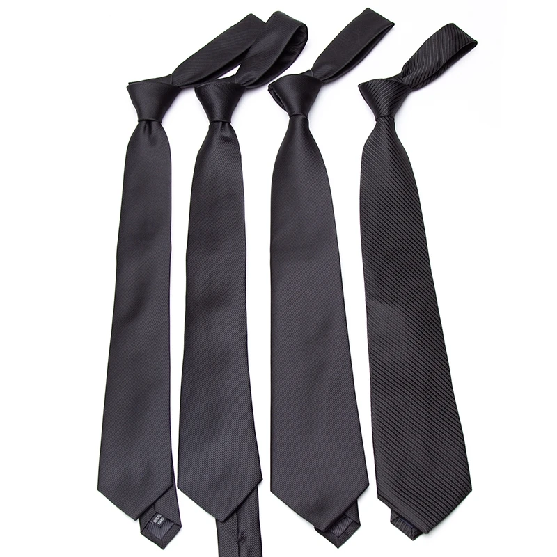 Top Trends: Classic Black Ties For Men Women Casual Suits Tie Skinny Zip Lazy Necktie For Business Wedding Party Mens Solid Tie Accessories Shoppable Styles