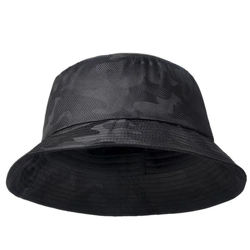 Top Trends: Men Bucket Hat Sun Double-sided Black Camouflage Hiking Climbing Fisherman Hip Hop Cap Cotton Male Fishing Hat Shoppable Styles