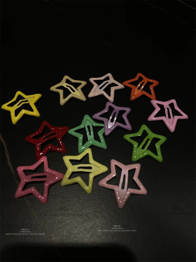 Top Trends: 2 / 10Pcs Colorful Girl Star BB Hair Clip Cute Metal Silver Star Hair Clips Side Barrettes Hair Grip Y2K Hair Accessories Headwear Shoppable Styles - Image 6