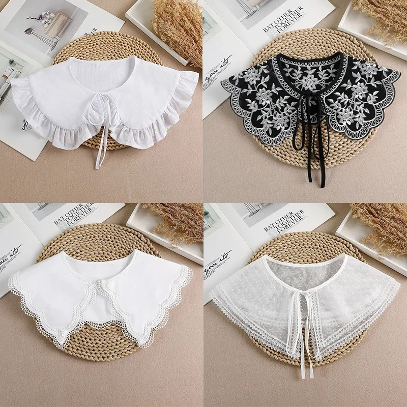 Top Trends: Summer Bow Tie Shawl White Fake Collars For Women Removable Dress Detachable Collar Wrap Shawl 2023 False Collar Decor Shoppable Styles