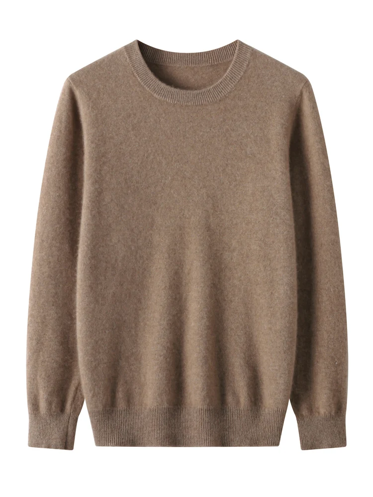 Top Trends: New Autumn Winter 100% Pure Merino Wool Pullover Sweater Men O-neck Long-sleeve Cashmere Knitwear Clothing Basic Tops Shoppable Styles