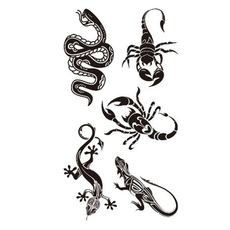 Top Trends: Snake Lizard Scorpion Temporary Tattoo Sticker Waterproof Women Men Adults Fake Body Art New Design 10.5X6cm Kids Hand Tatoo Shoppable Styles