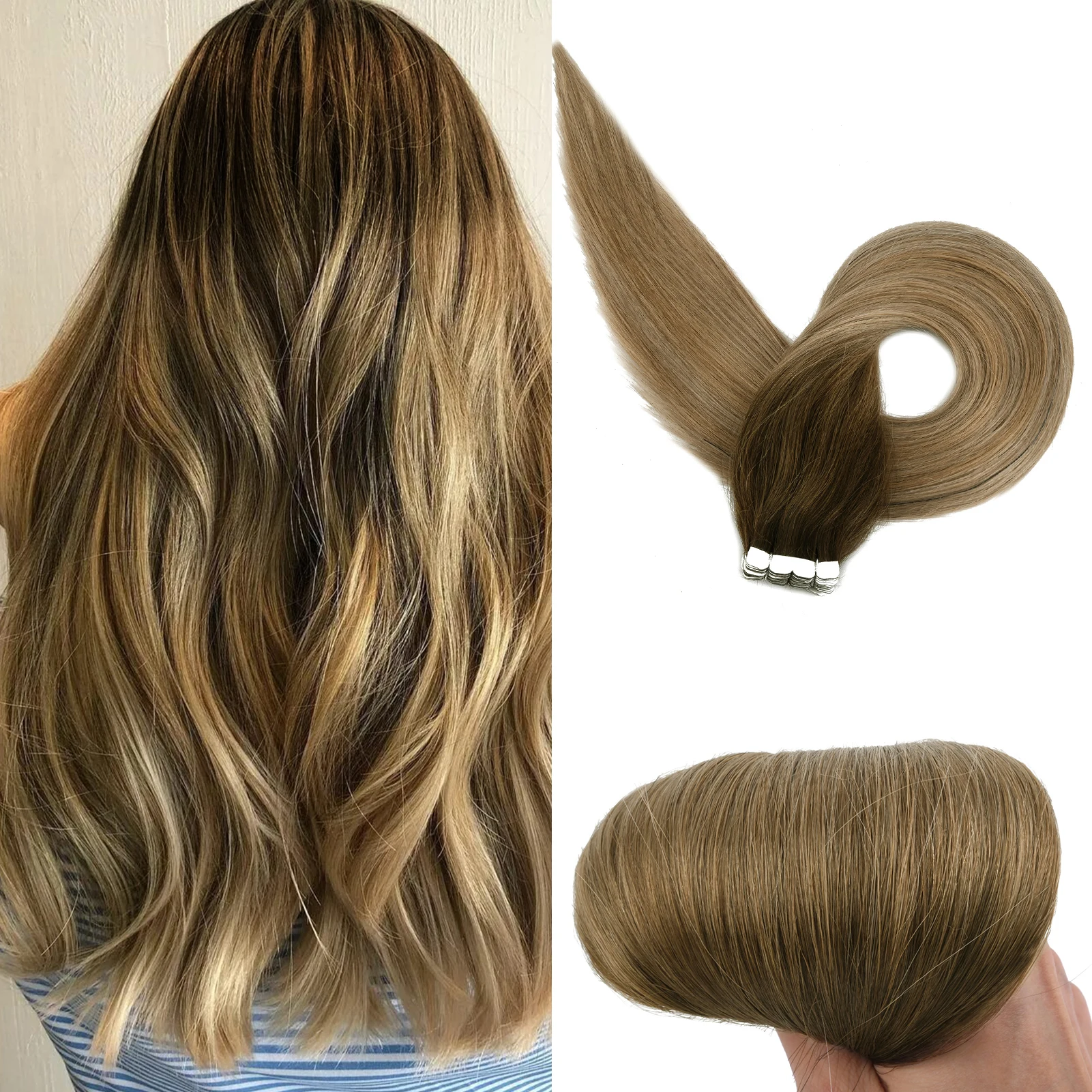 Top Trends: Neitsi Ombre Tape In Natural Human Hair Extensions 100% Real Adhesive Human Hair Seamless Skin Weft Tape Glue On Hair 12&quot;-20 Shoppable Styles