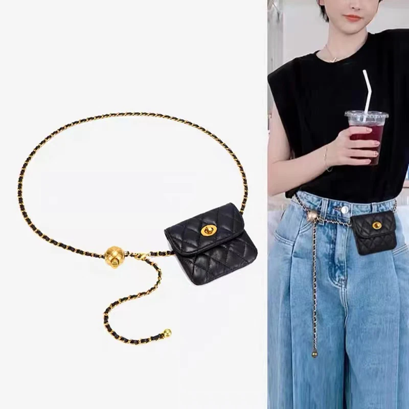 Top Trends: Fashion Elegant Women Chain Belt Waist Belt Bag Female Girl Dress Strap Wedding Chain Belt Women Clothing Accessories Fanny Pack Shoppable Styles