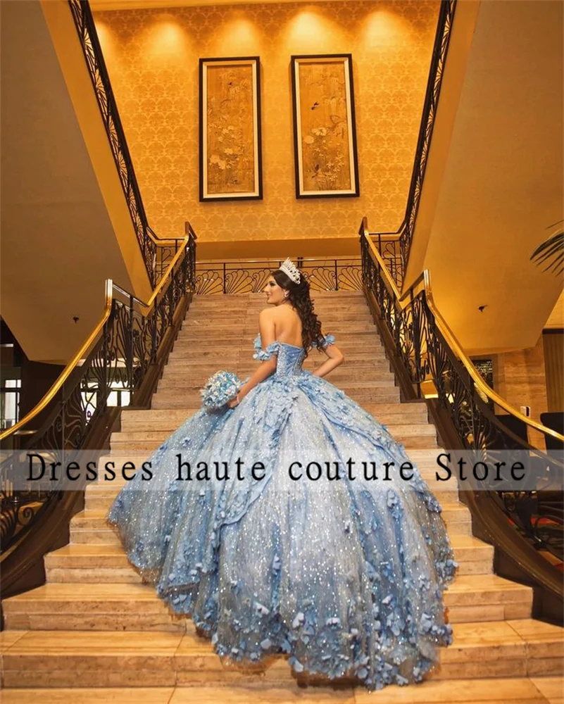 Top Trends: New Arrivals Blue Lace Ball Gown Quinceanera Dress 2023 With 3D Flower Beaded Sweetheart Sweet 16 Dress Lace-up Vestido 15 Años Shoppable Styles