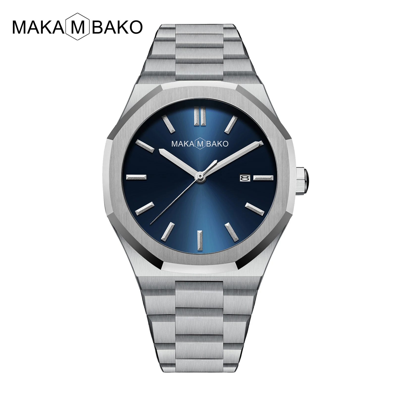 Top Trends: Luxury Stainless Steel Mens Watch Fashion Blue Green Dial MAKAMBAKO Japan Movement Quartz Wristwatches Waterproof Man Date Clock Shoppable Styles