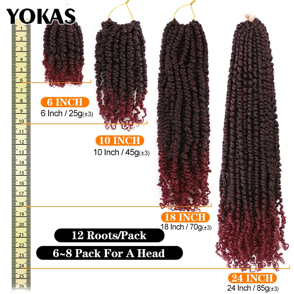 Top Trends: Passion Twist Hair For Africa Braids Synthetic Locs Crochet Braid Hair Extensions In Packs 6 10 18 24 Inch Pre-Twisted For Women Shoppable Styles - Image 4