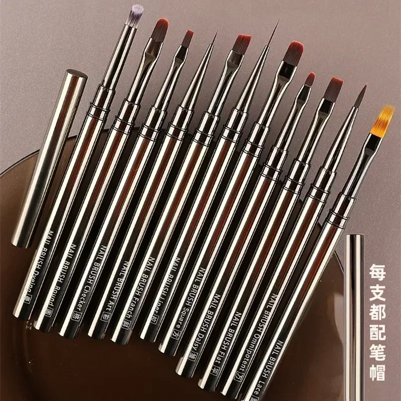 Top Trends: Nail Art Liner Brush Gel Nail Polish Painting Brush Acrylic UV Gel Extension Drawing Carving Pen Nail Art Brushes Manicure Tools Shoppable Styles