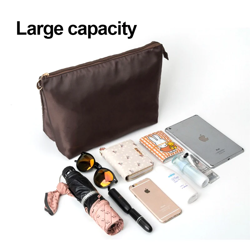 Top Trends: Nylon Travel Insert Bag Double Layer Cosmetic In Bags Zipper Makeup Women Waterproof Toiletry Storage Purse Organizer Insert Shoppable Styles - Image 2