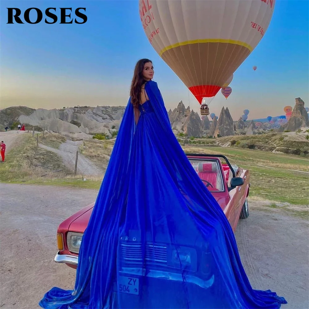 Top Trends: ROSES Elegant Beach Wedding Party Dress Royal Blue Celebrity Dress Chiffion Special Occasion Dress Lace Up Back Robes Du Soir Shoppable Styles