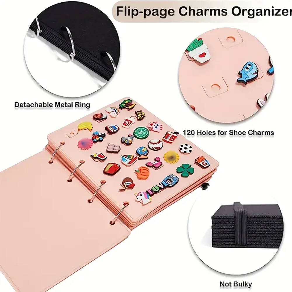 Top Trends: Shoe Charms Organizer For Charms Display, Flip-Page Shoe Charms Holder With 120 Holes (Shoe Charms Not Included) Shoppable Styles