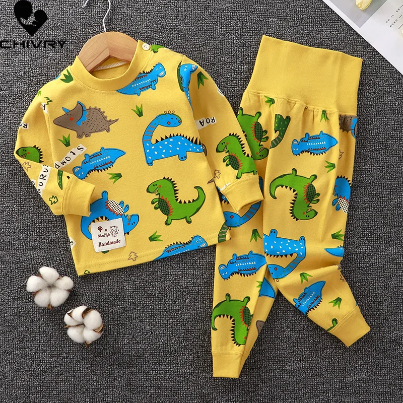 Top Trends: New 2021 Kids Boys Girls Pajama Sets Cartoon Long Sleeve O-Neck T-Shirt Tops With Pants Toddler Baby Autumn Sleeping Clothes Set Shoppable Styles