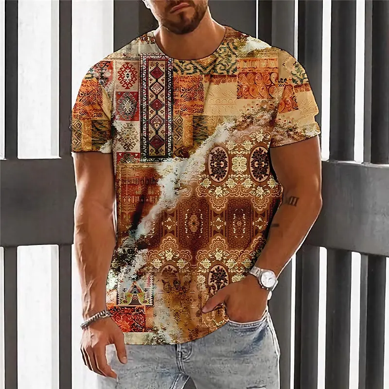 Top Trends: Summer Men's T-Shirt 3d Ethnic Style Print Short Sleeve Casual Fashion T-Shirt For Men O Neck Tops Oversized Men's Clothing Shoppable Styles - Image 6