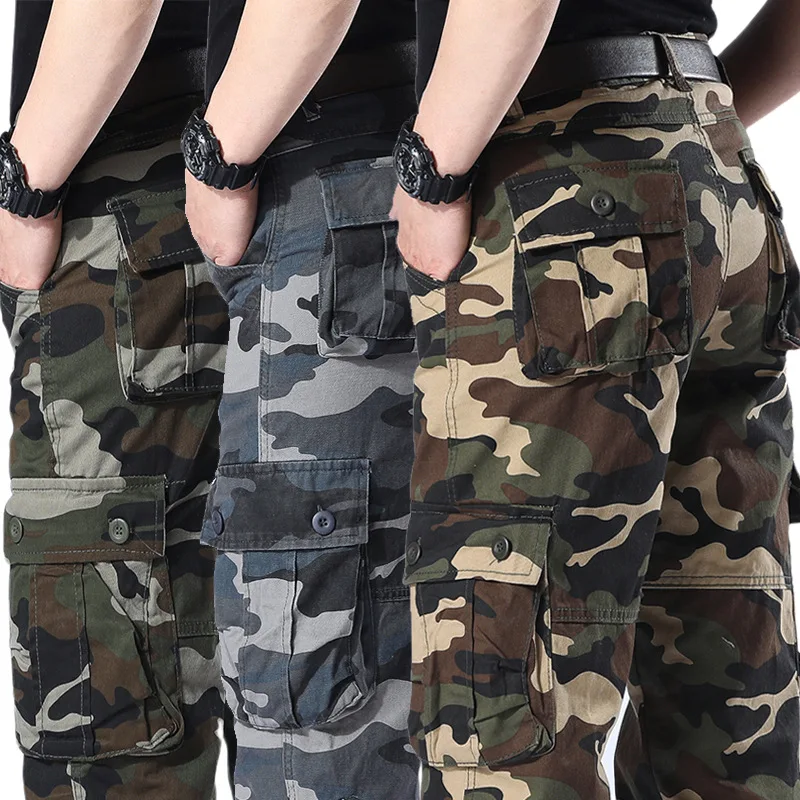 Top Trends: Camouflage Men Military Tactical Cargo Pants Outdoor Sports Training Joggers Hiking Pockets Male Big Size Vintage Wide Trousers Shoppable Styles