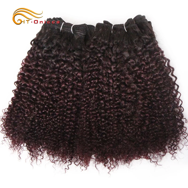 Top Trends: 6Pcs / Lot Peruvian Curly Bundles Jerry Curl Double Drawn Human Hair Remy Funmi Hair T1B 30 99J Colored Hair Extension Shoppable Styles