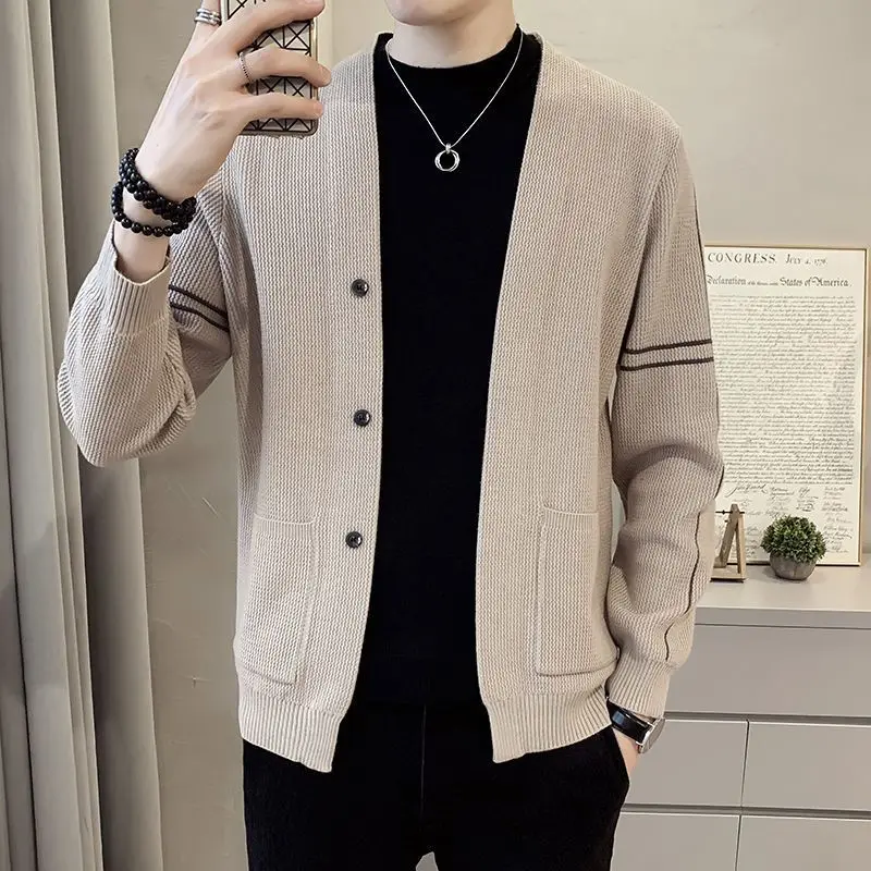 Top Trends: Autumn Winter New Fashion Temperament Simple Korean Sweater Man Gentle Knitwear Solid Color Loose Male Tops Streetwear Clothes Shoppable Styles - Image 3