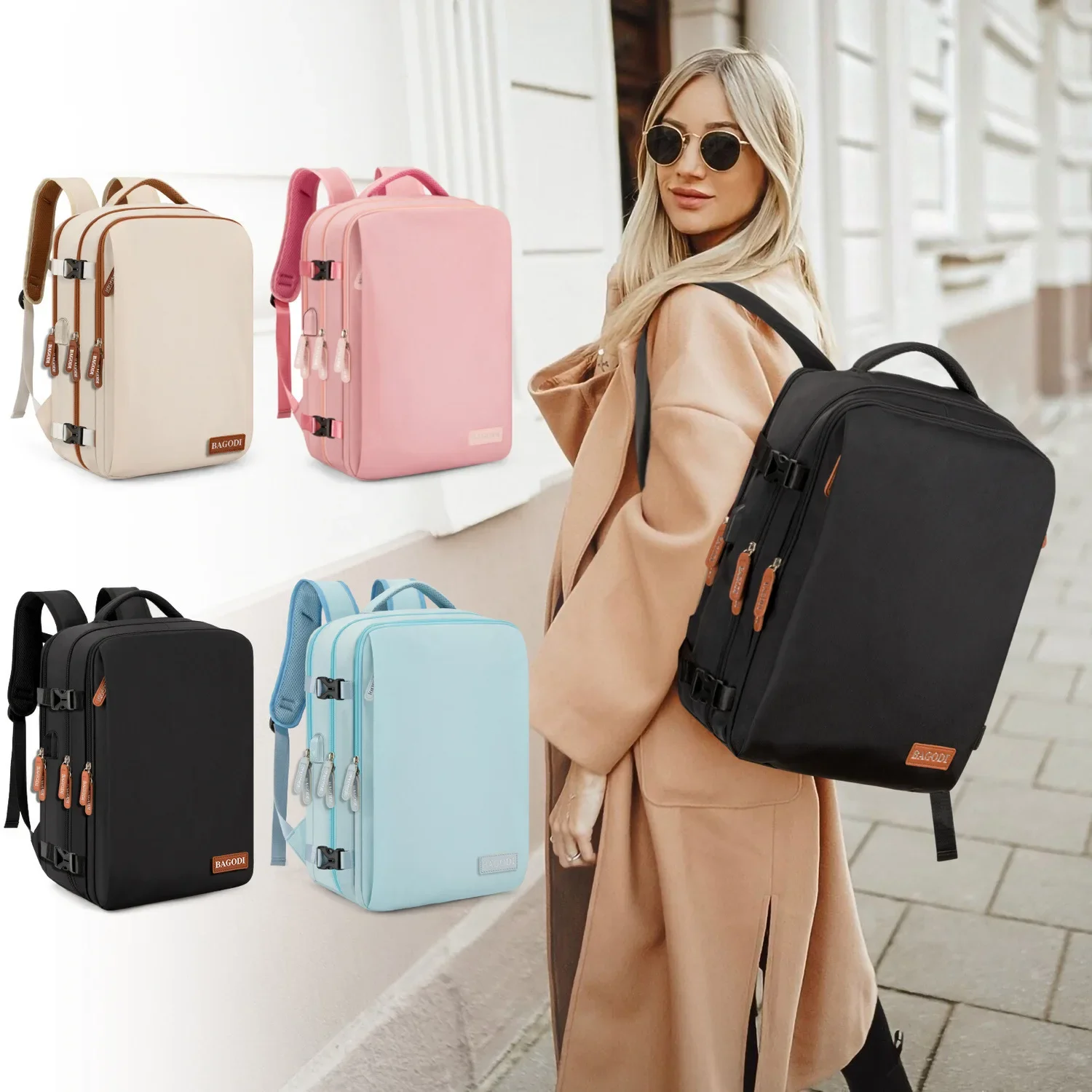 Top Trends: Airplane Travel Backpack Women And Men Expandable Luggage Large Capacity Business Bag Female Air Multi-Function Laptop Backpacks Shoppable Styles