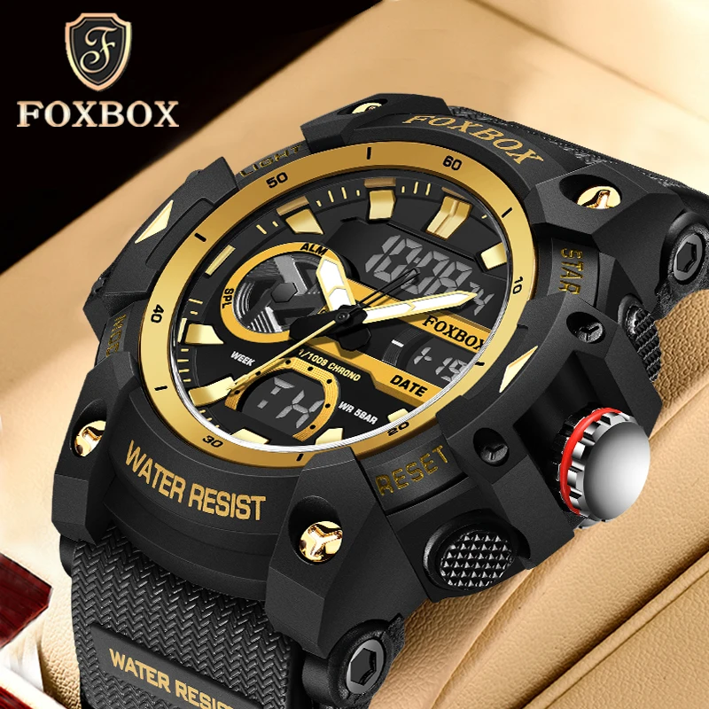 Top Trends: FOXBOX Military Quartz Watch For Men Chronograph Sport Luxury Silicagel Strap Luminous 50M Waterproof Men Watches 2024 New LIGE Shoppable Styles